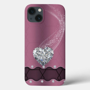 Coque rose et diamant - coque iphone d'accouplemen