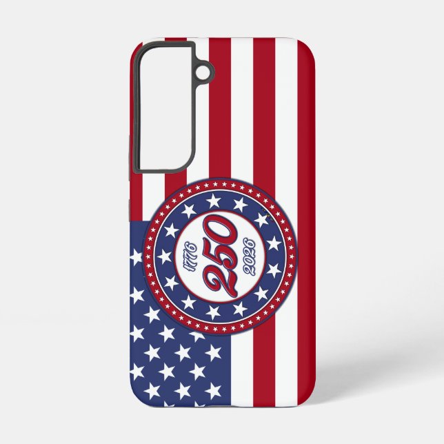 Coque Samsung Galaxy 250e anniversaire d'Amérique avec le drapeau des É (Verso)