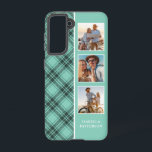 Coque Samsung Galaxy 3 Photo Preppy Plaid Modern Girl Nom Personnalisé<br><div class="desc">3 Photo Preppy Plaid Modern Girly Personnalisé Nom Smartphone Samsung Galaxy Phone Case dispose de 3 de vos photos préférées avec votre nom personnalisé sur un motif plaid vert preppy élégant. Parfait pour l'anniversaire,  Noël,  Fête des Mères,  soeur,  meilleure amie et plus encore. Conçu par © Evco Studio www.zazzle.com/store/evcostudio</div>