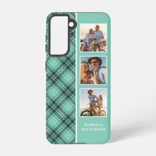 Coque Samsung Galaxy 3 Photo Preppy Plaid Modern Girl Nom Personnalisé