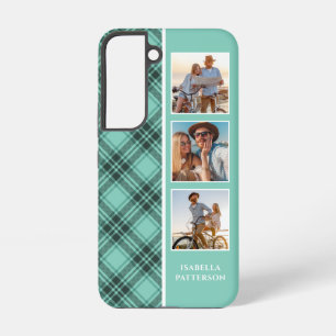 Coque Samsung Galaxy 3 Photo Preppy Plaid Modern Girl Nom Personnalisé