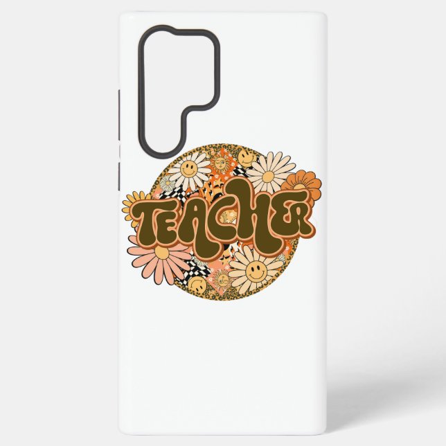 Coque Samsung Galaxy 70s Style Floral "Teacher" Appreciation (Verso)