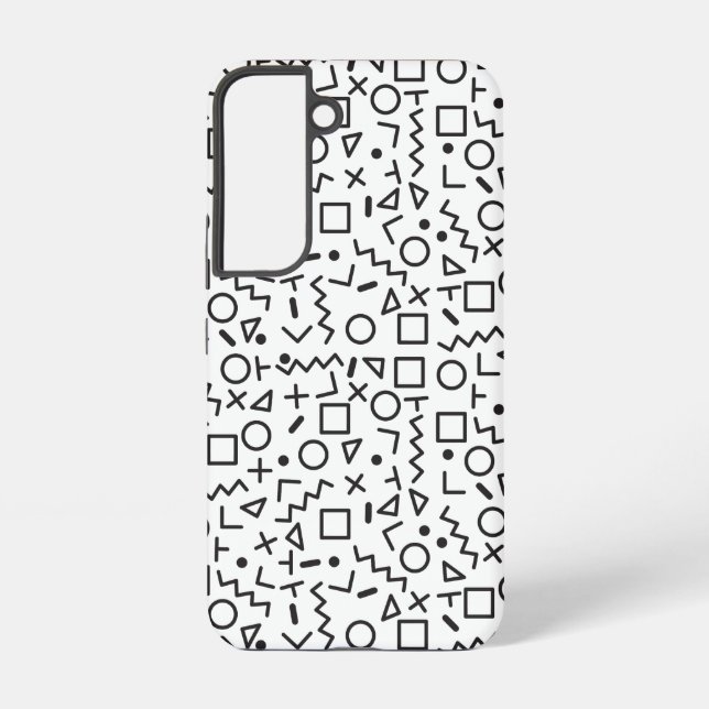 Coque Samsung Galaxy 90's Black & White Shapes Motif (Verso)