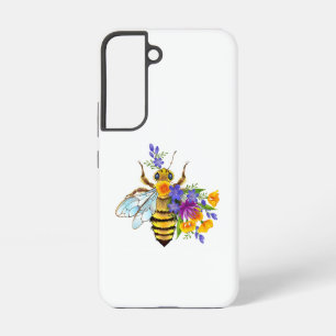Coque Samsung Galaxy Abeille à fleurs avec plantes sauvages