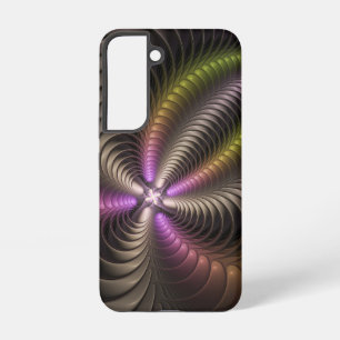 Coque Samsung Galaxy Abstrait brillant Trippy coloré 3D Fractal Art