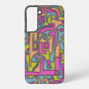 Coque Samsung Galaxy Abstrait géométrique Mod coloré des années 60