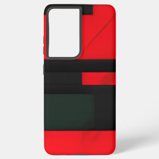 Coque Samsung Galaxy Abstrait géométrique rouge et noir