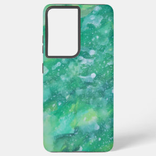 Coque Samsung Galaxy Abstrait vert et blanc