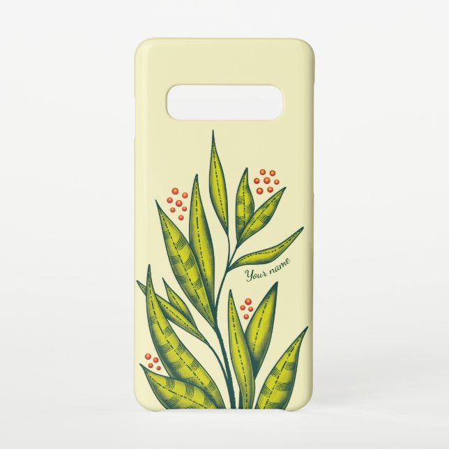 Coque Samsung Galaxy Abstrait vert Plante Nature Lover Nom du printemps (Dos)