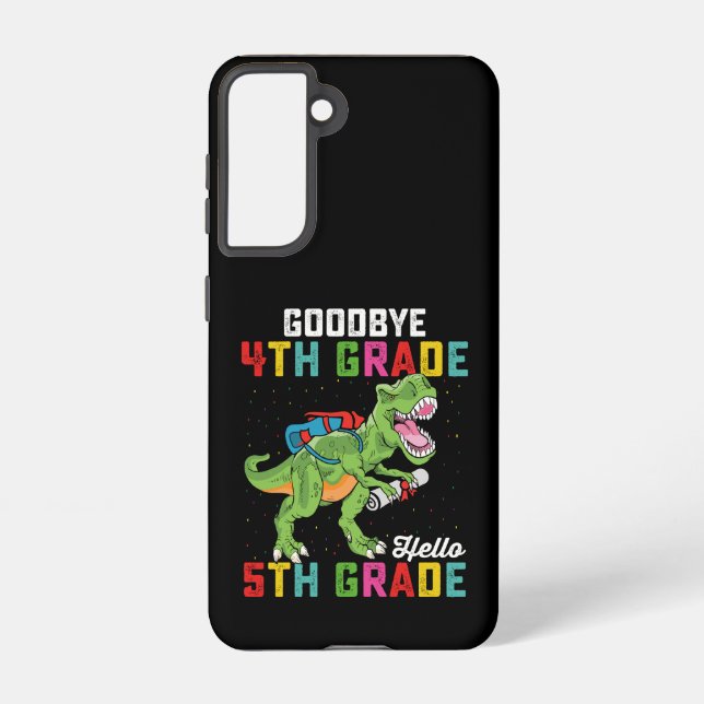 Coque Samsung Galaxy Adieu 4e année Bonjour 5e année T Rex Dinosaur (Verso)