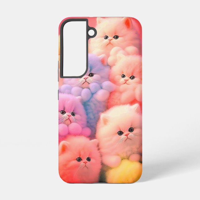 Coque Samsung Galaxy Adorable Fluffy Kittens dans des couleurs pastel d (Verso)