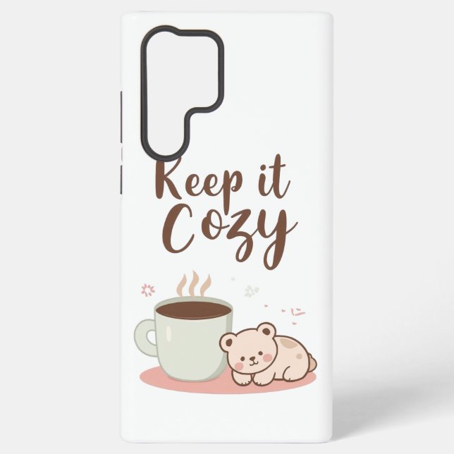 Coque Samsung Galaxy Adorable "Keep it Cozy" Winter Graphic (Verso)