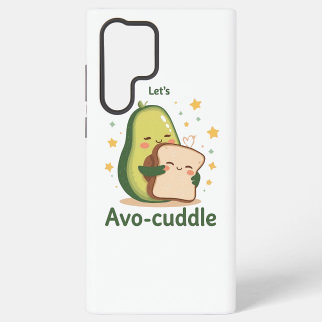 Coque Samsung Galaxy Adorable "Let's Avo-Cuddle" Food Pun (Verso)