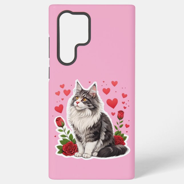 Coque Samsung Galaxy Adorable rose Kitten Samsung Galaxy S22 Ultra Phon (Verso)
