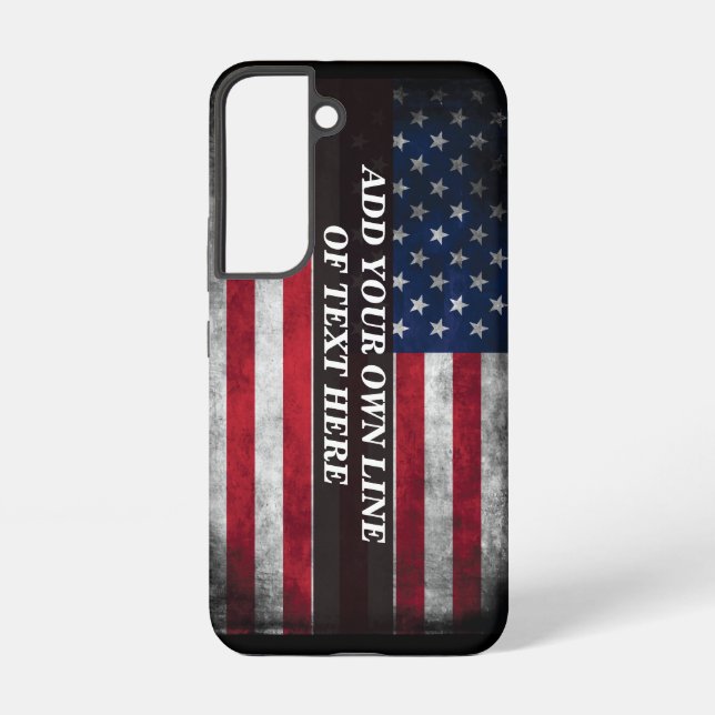 Coque Samsung Galaxy Ajouter votre texte sur le drapeau américain (Verso)