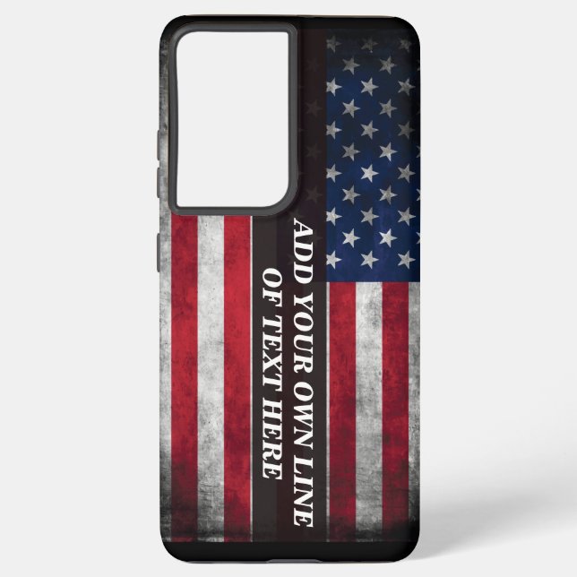 Coque Samsung Galaxy Ajouter votre texte sur le drapeau américain (Verso)
