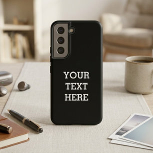 Coque Samsung Galaxy Ajoutez votre propre texte personnalisé ici noir e