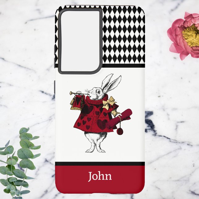 Coque Samsung Galaxy Alice au pays des merveilles Lapin rouge blanc ave (Créateur téléchargé)
