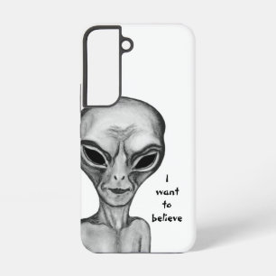 Coque Samsung Galaxy Alien gris, je veux croire