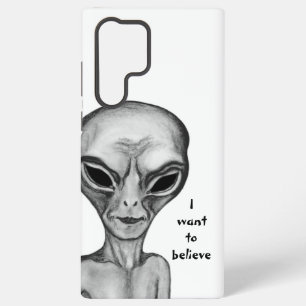 Coque Samsung Galaxy Alien gris, je veux croire