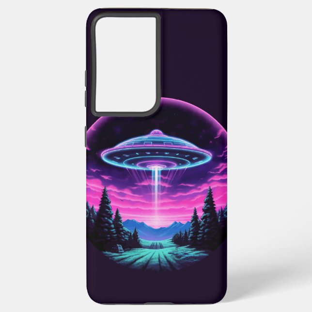 Coque Samsung Galaxy Alien vaisseau spatial rétro futuriste (Verso)