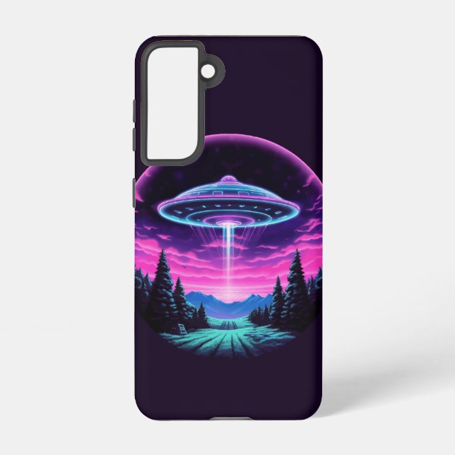Coque Samsung Galaxy Alien vaisseau spatial rétro futuriste (Verso)