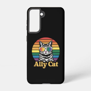 Coque Samsung Galaxy Ally Cat LGBT Rainbow Flag LGBTQ Cadeau