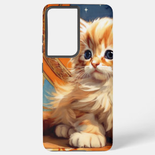 Coque Samsung Galaxy Alphonse Mucha Art Nouveau Chat orange