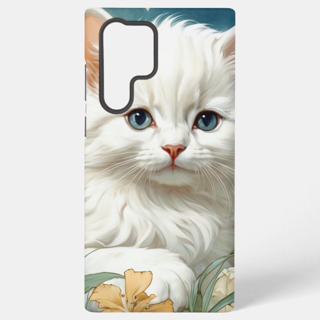 Coque Samsung Galaxy Alphonse Mucha Art Nouveau Kitten (Verso)