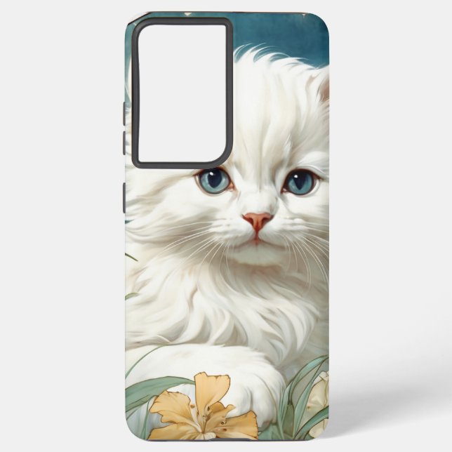 Coque Samsung Galaxy Alphonse Mucha Art Nouveau Kitten (Verso)