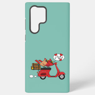 Coque Samsung Galaxy Amants Cardinal Rouge sur Scooter