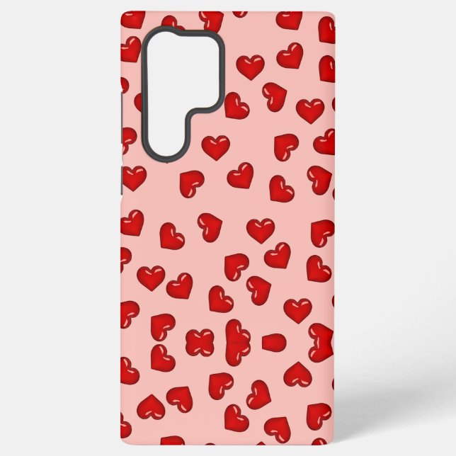 Coque Samsung Galaxy Amateurs élégants Coeur rouge motif rose (Verso)
