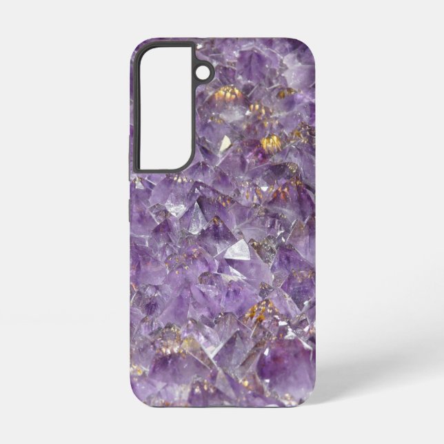 Coque Samsung Galaxy Améthyste Dorée Brillante (Verso)