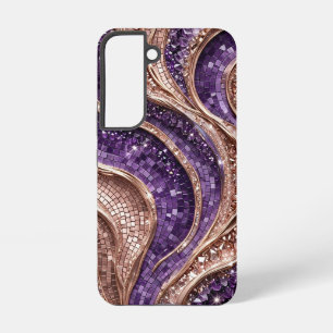 Coque Samsung Galaxy Améthyste Rose Gold Mosaïque - Luxe Ultra Étroite