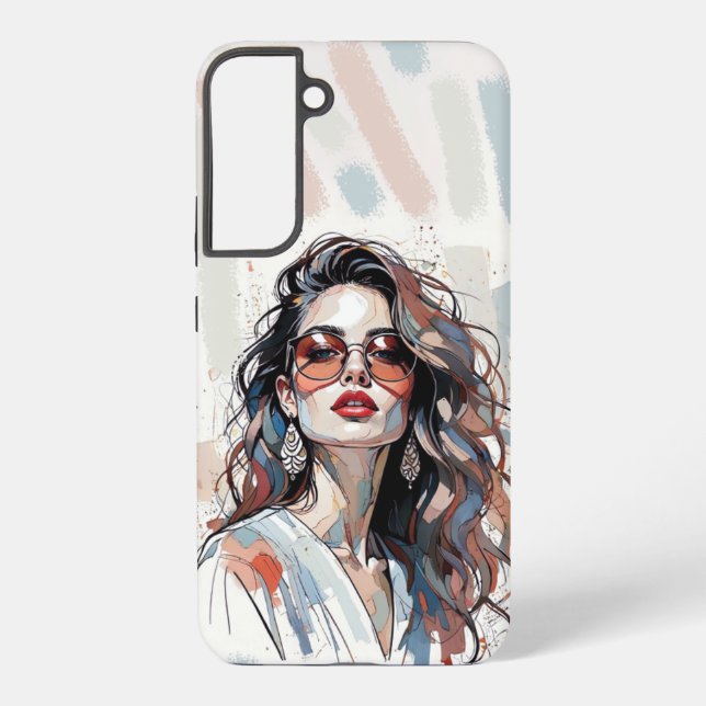 Coque Samsung Galaxy AMITA | Soft Pastel Art Woman Phone Cases (Verso)