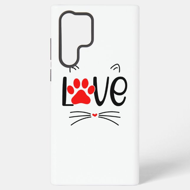 Coque Samsung Galaxy Amoureux des chats moderne Paw (Verso)