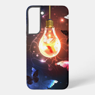 Coque Samsung Galaxy Ampoule lumineuse avec papillons de nuit