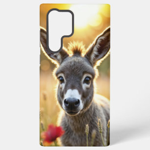 Coque Samsung Galaxy Âne bébé nature paisible champ de coquelicots roug