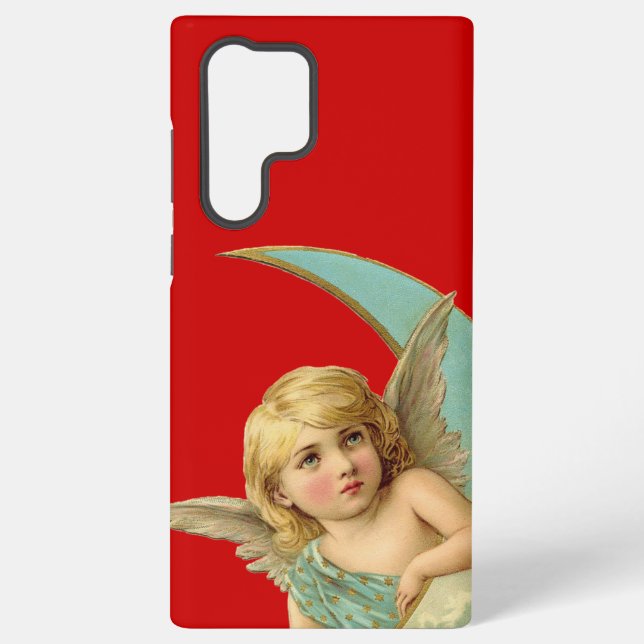 Coque Samsung Galaxy Ange Vintage dans la Lune  (Verso)