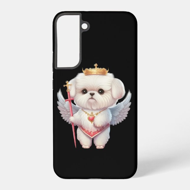 Coque Samsung Galaxy Angel Maltese Chiot, Maltes amoureux de les chiens (Verso)