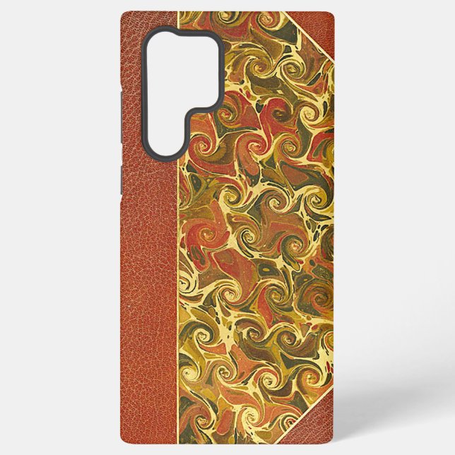 Coque Samsung Galaxy Antique Book Cover, Ornate Swirl Pattern (Verso)