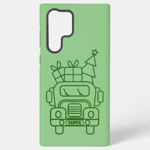 Coque Samsung Galaxy Aperçu camion de Noël Père Noël voiture vue avant