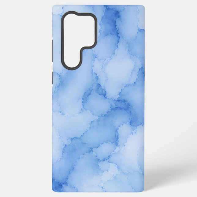 Coque Samsung Galaxy Aquarelle Abstraite Bleue Douce (Verso)