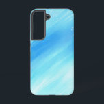 Coque Samsung Galaxy Aquarelle bleu clair dégradé<br><div class="desc">Ce design présente un dégradé fascinant qui passe d'un bleu profond et riche à un aqua transparent et croustillant. Il évoque l'impression de regarder du fond de l'océan vers la surface éclairée par le soleil, ou peut-être la fonte dynamique de la glace et du gel en hiver. Les traits fluides...</div>