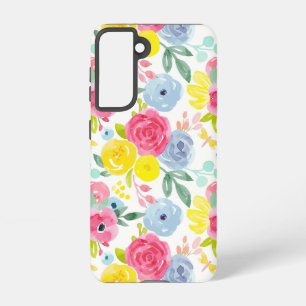 Coque Samsung Galaxy Aquarelle colorée brillante Motif floral