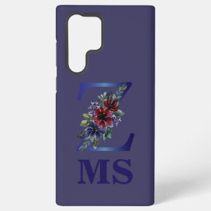 Coque Samsung Galaxy aquarelle élégante d'un bouquet floral rouge et bl