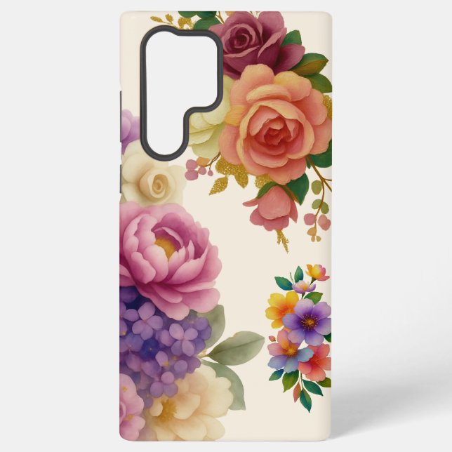 Coque Samsung Galaxy Aquarelle Florale (Verso)