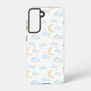 Coque Samsung Galaxy Aquarelle Lune étoiles et nuages Motif