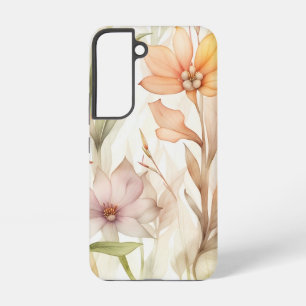 Coque Samsung Galaxy Aquarelle motifs floraux avec rose, orange, jaune