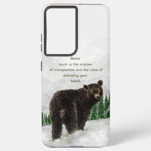 Coque Samsung Galaxy Aquarelle Ours Noir Totem animal Guide de l'esprit